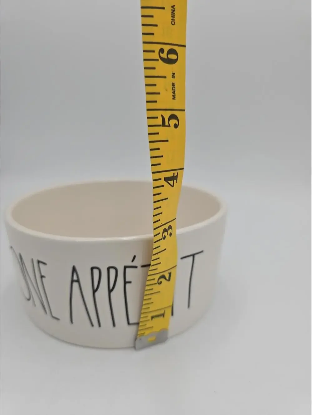 Rae Dunn Black and White Bone Appetit Ceramic Dog Bowl